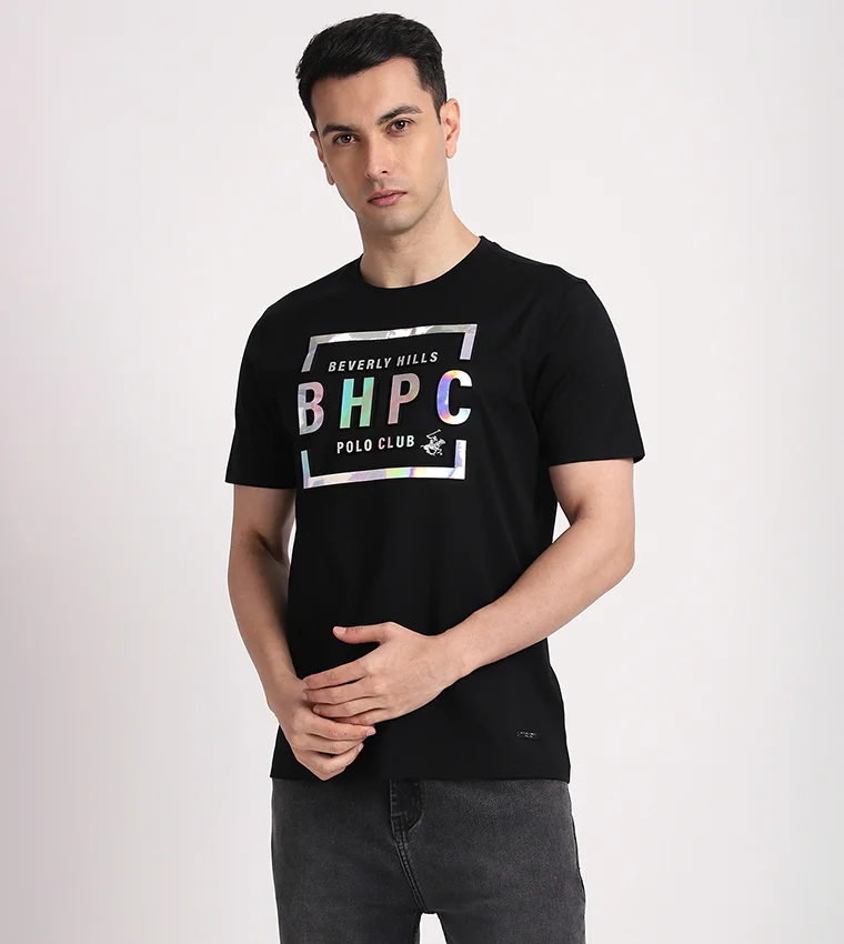 Beverly Hills Polo Club Embossed hologram tee